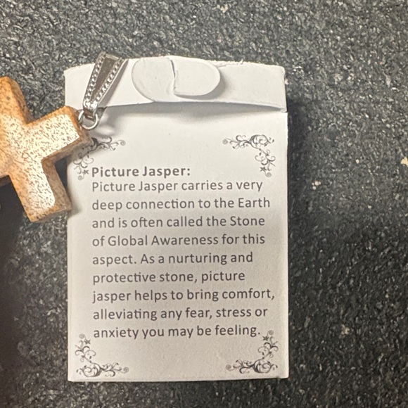 Picture Jasper Stone Cross Pendant - Picture 2 of 5